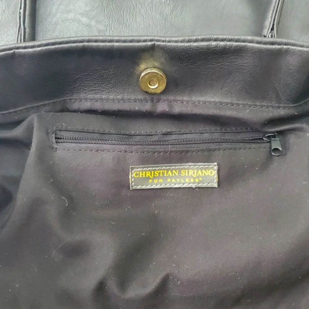 Christian Siriano RockerTote Shoulder Bag - Faux Leather & Gold Studs Accents - Picture 12 of 15